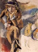 Jules Pascin Seating Portrait of Aierami china oil painting artist